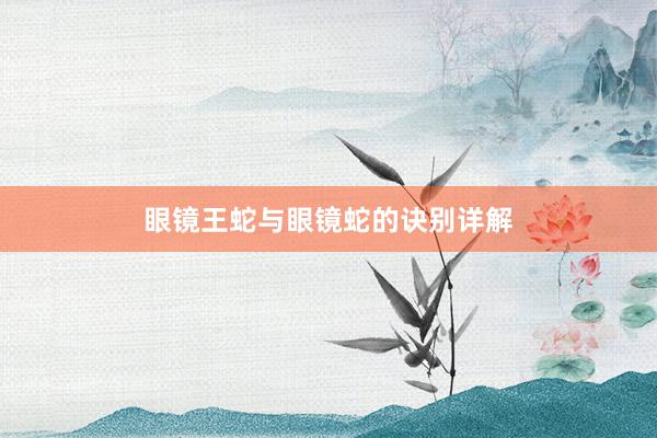 眼镜王蛇与眼镜蛇的诀别详解
